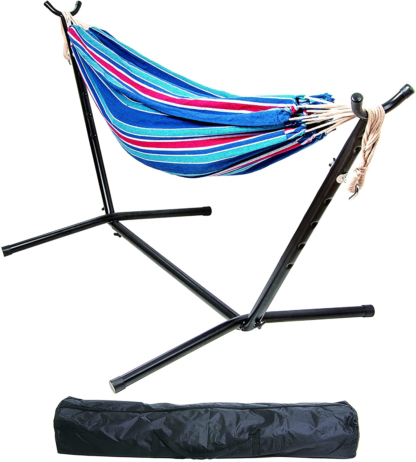 BalanceFrom Double Hammock with Space Saving Steel Stand and Portable Carrying Case, 450-Pound Capacity