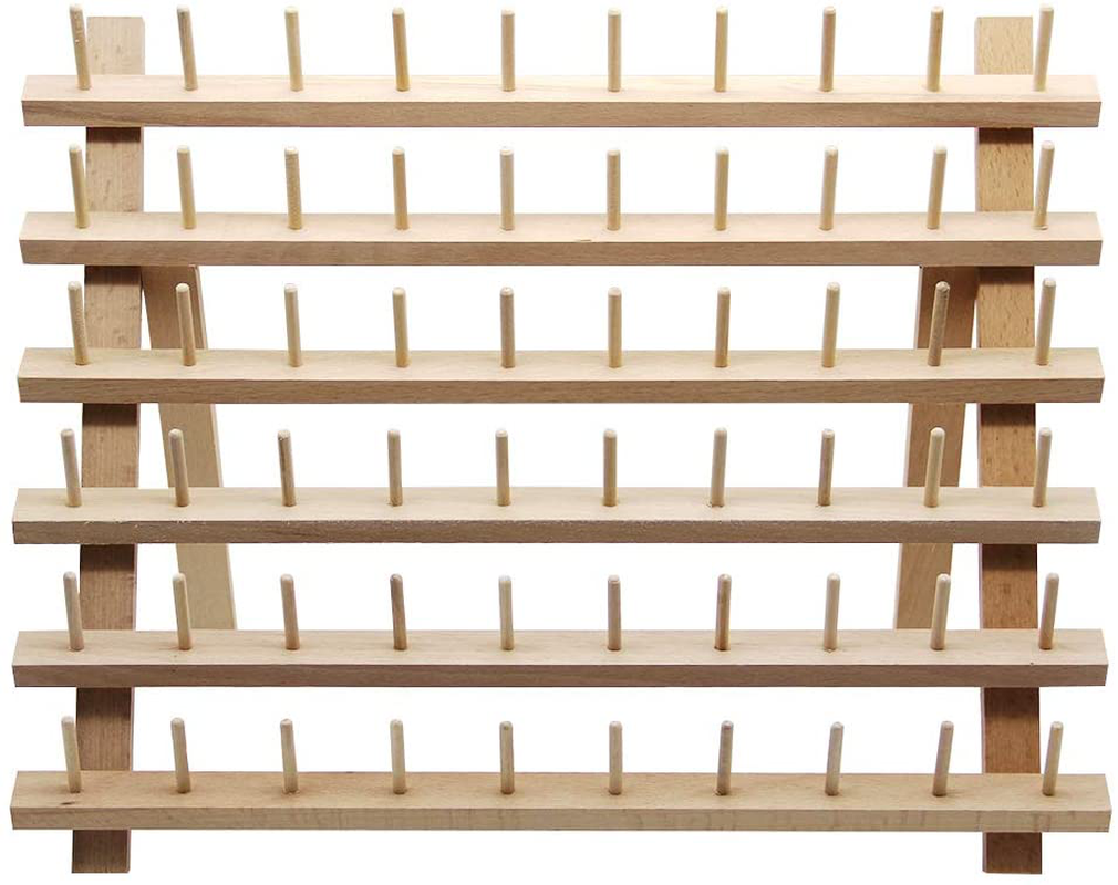 SAND MINE Wooden Thread Rack Sewing and Embroidery Thread Holder, 60 Spools