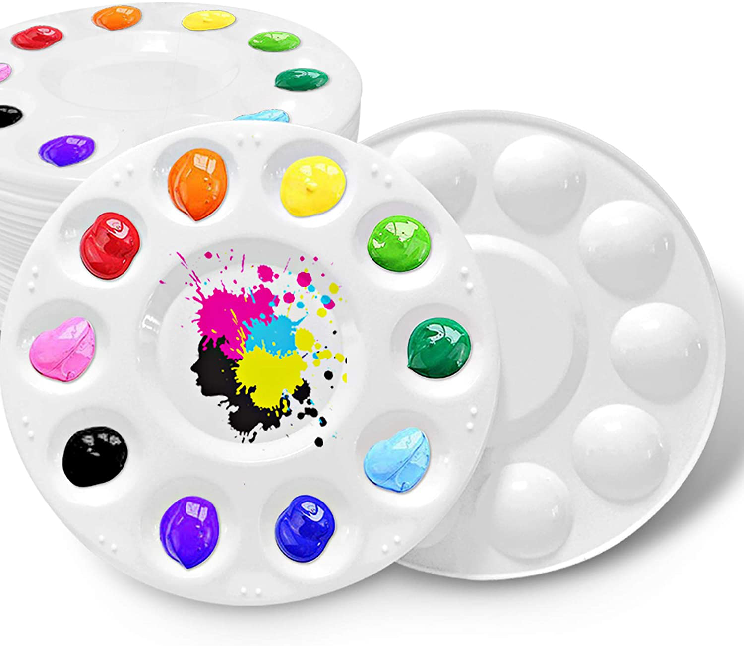 Hulameda Paint Tray Palettes, Plastic Paint Pallets for Kids or Students to Paints on School Project or Art Class