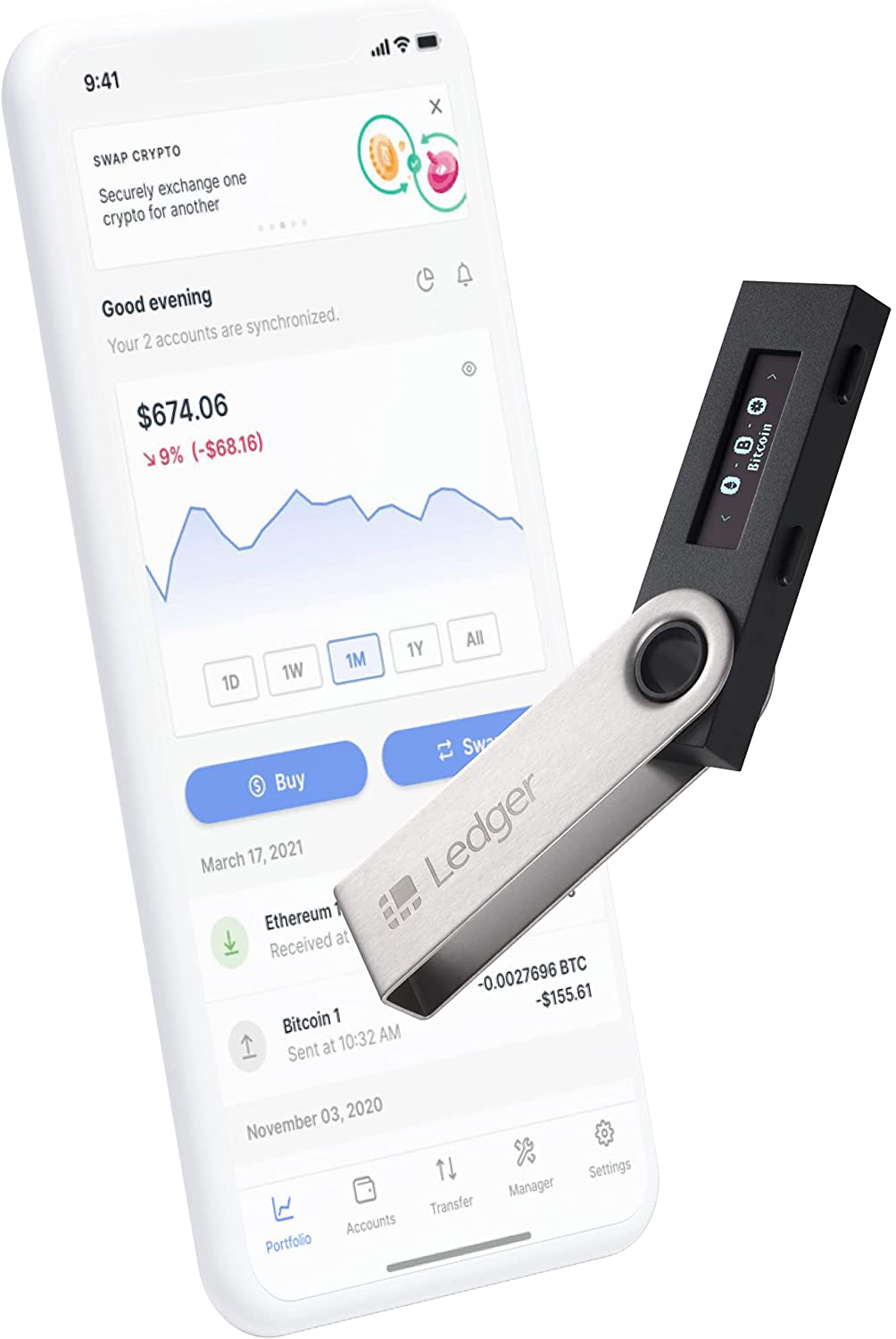 Ledger Nano S - Cryptocurrency Hardware Wallet v1.4 - Bitcoin, Ethereum, Ripple, Altcoins and ERC Tokens