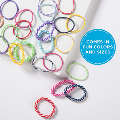Goody Girls Ouchless Hair Elastics Perfect for Girls with Fine Hair, Curly Hair or Sensitive Scalps (60 Pieces) (Assorted in Brights and Pastels)