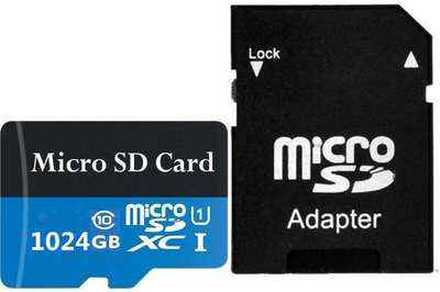 1TB Micro SD Card High Speed Class 10 Memory Card TF Microsd SDXC Photo Storage Card with SD Adapter