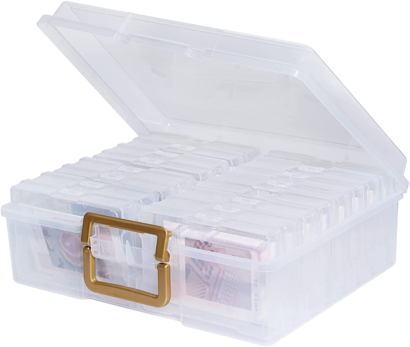 Photo Case 4" x 6" Photo Box Storage - 16 Inner Photo Keeper Photo Organizer Cases Photos Storage Containers Box for Photos