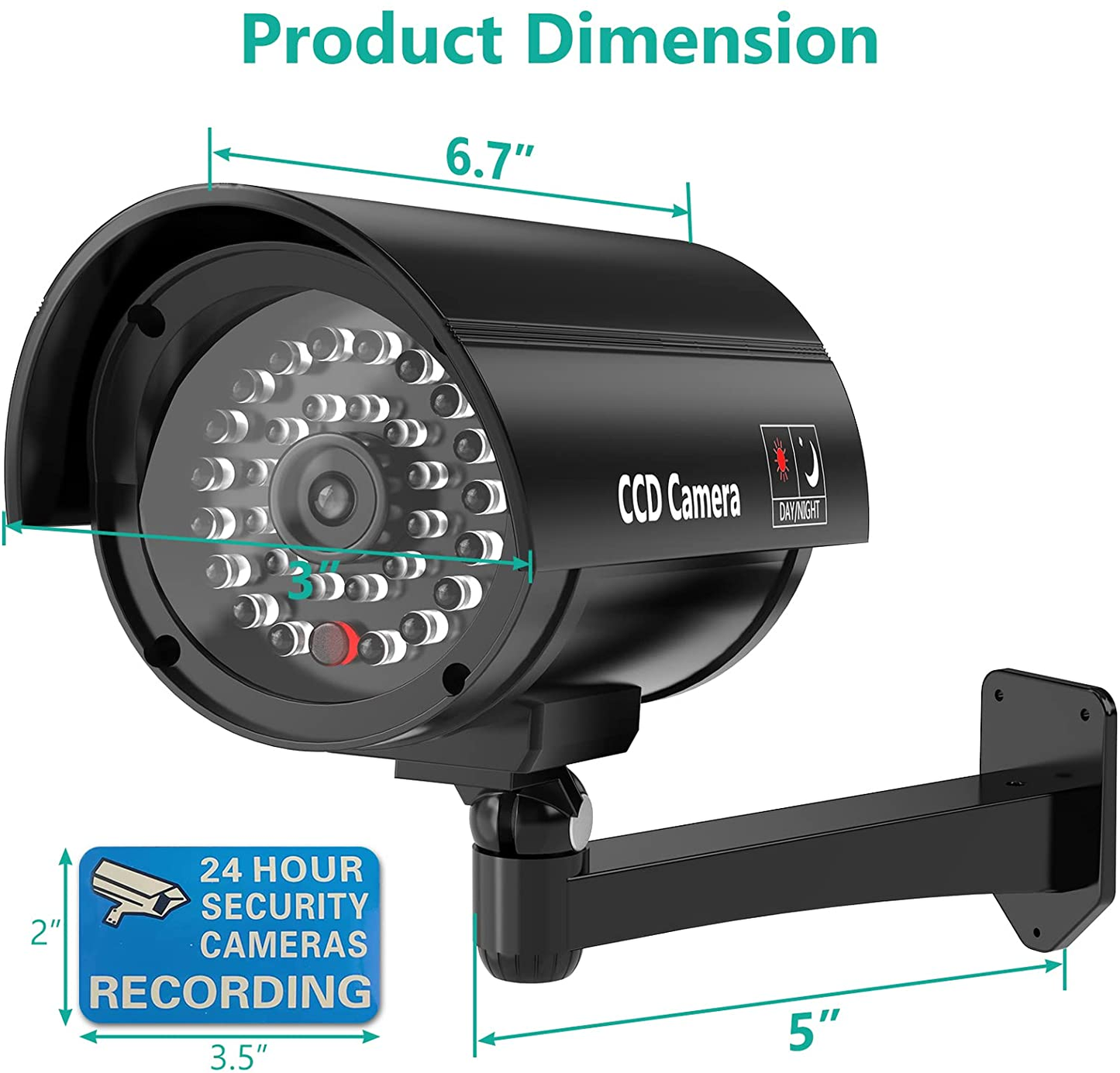 4-pack Bullet Dummy Fake Surveillance Security CCTV Dome Camera Indoor/Outdoor with Flashing LED Light
