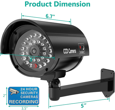 4-pack Bullet Dummy Fake Surveillance Security CCTV Dome Camera Indoor/Outdoor with Flashing LED Light