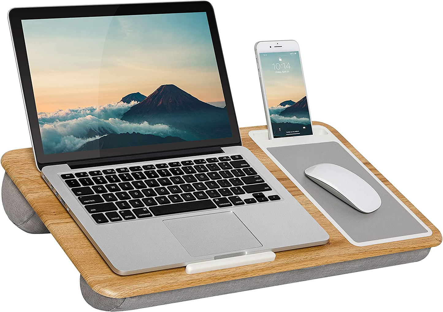 LapGear Home Office Lap Desk with Device Ledge, Mouse Pad, and Phone Holder