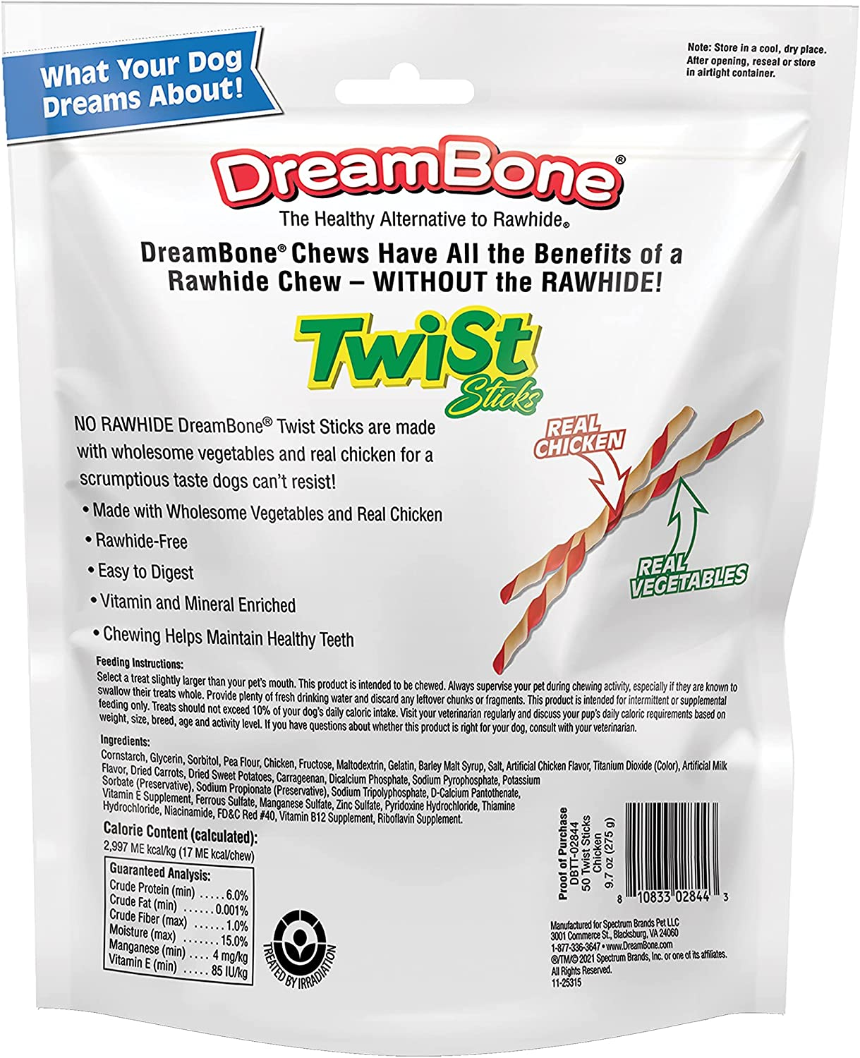 Dreambone Twist Sticks, Treat Your Dog to a Chew Made with Real Chicken and Vegetables