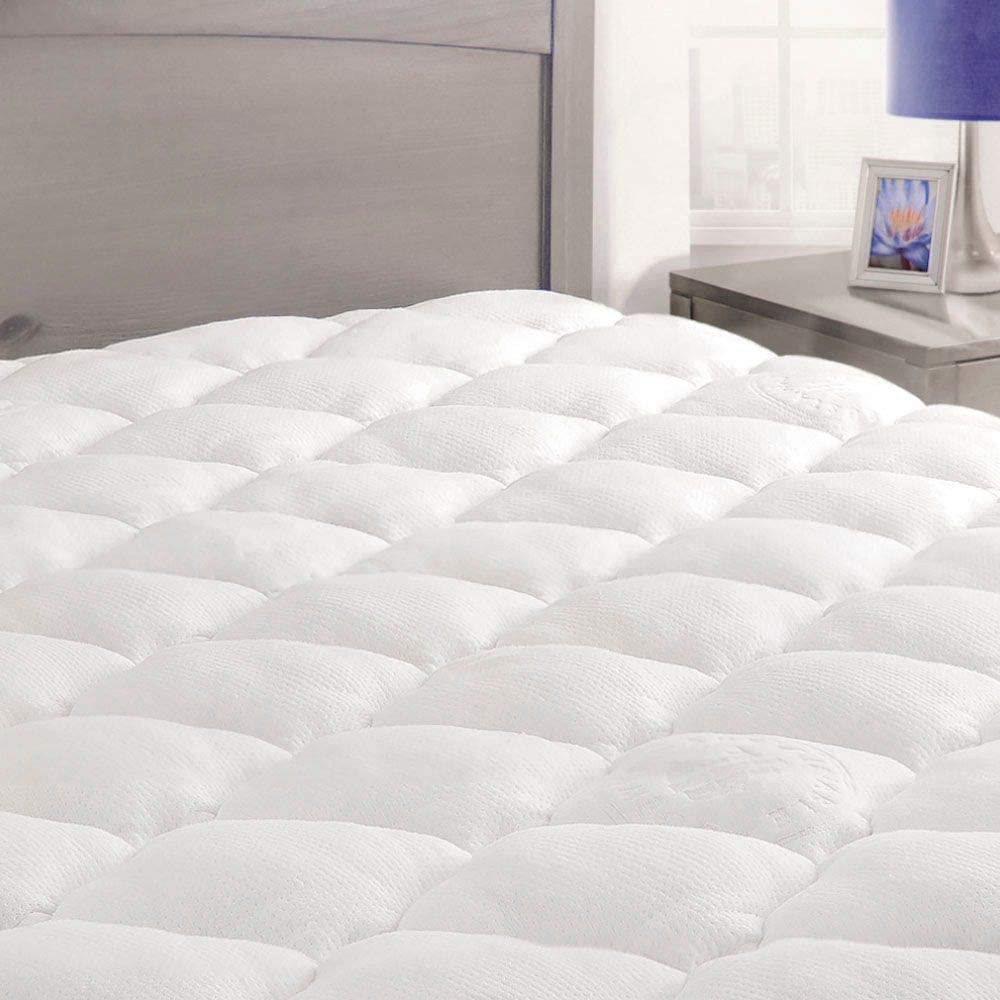 ExceptionalSheets Bamboo Mattress Pad with Fitted Skirt - Extra Plush Rayon from Bamboo Cooling Topper - Removable Pillowtop Mattress Pad - Twin XL Size