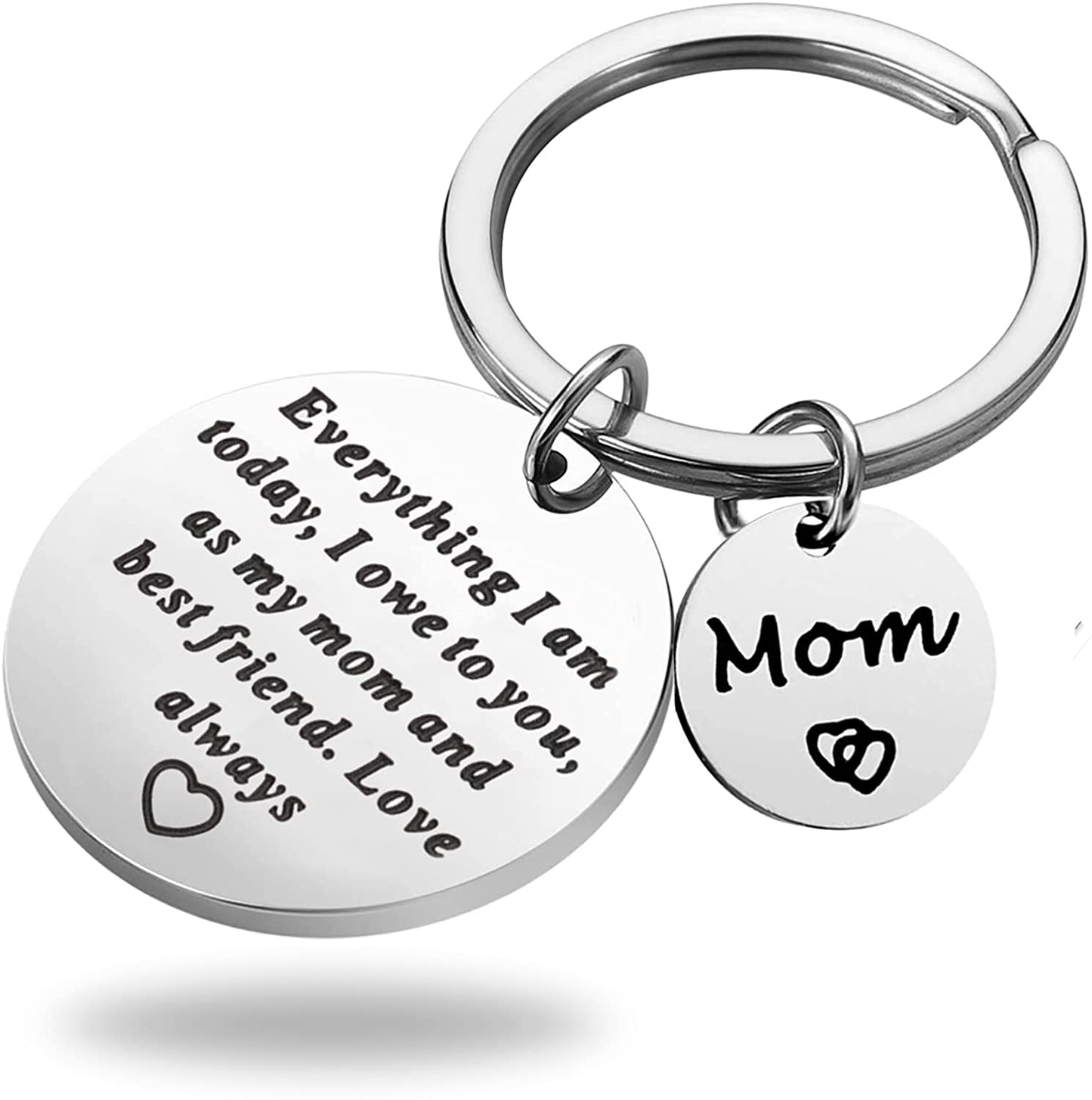 Gaoikerr Mother Day Keychain,Mom Birthday Gifts from Daughter Keychain-As My Mom and Best Friend,Love Always