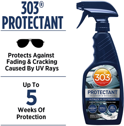 303 Protectant - Automotive Interior And Exterior - Ultimate UV Protection - Helps Prevent Fading And Cracking - Repels Dust, Lint, And Staining - Non Greasy Finish, 16 fl. oz. (30382CSR)