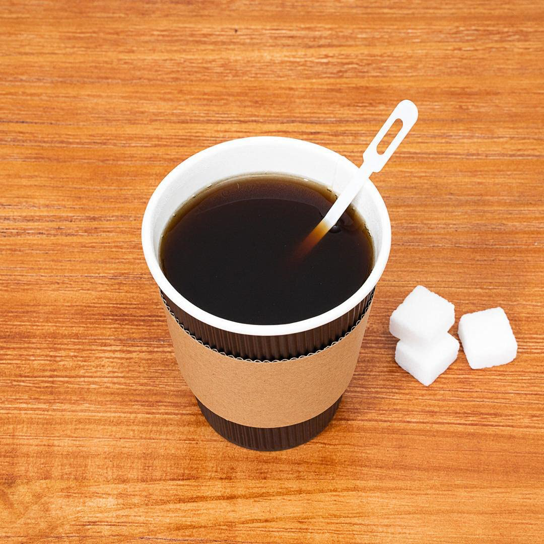 White Plastic Keyhole Coffee Stirrer - 6 1/4" - 100 count box - Restaurantware