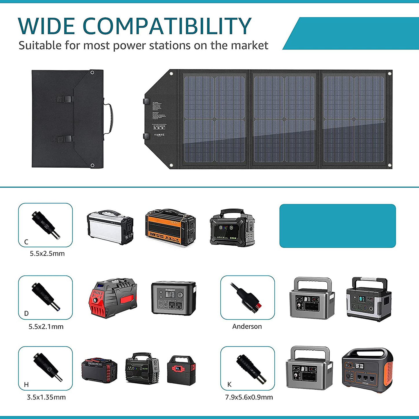 296Wh Portable Power Station with 60W Solar Panel, Solar Generator Outdoor Backup Battery Supply with AC Outlet for Camping, Home Emergency, Traveling, RV Trip