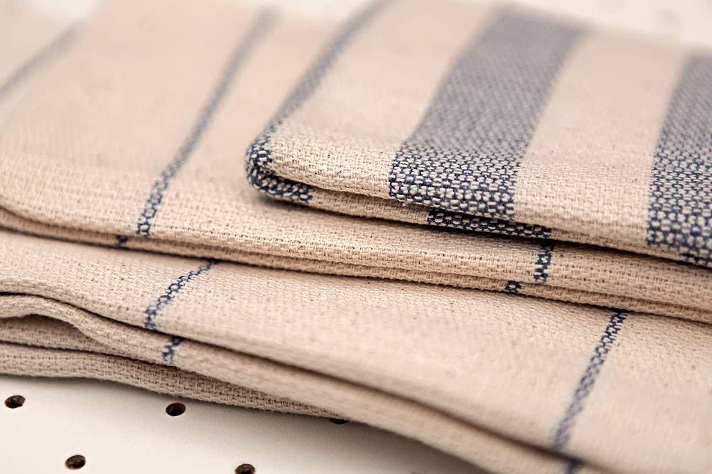 MEEMA Dish Towels for Kitchen | Set of 4, 20 X 28 In. Super Absorbent Weave Cotton Kitchen Towels | Made with Upcycled Denim and Cotton | Zero Waste Unpaper Towels, Dish Rags, and Tea Towels