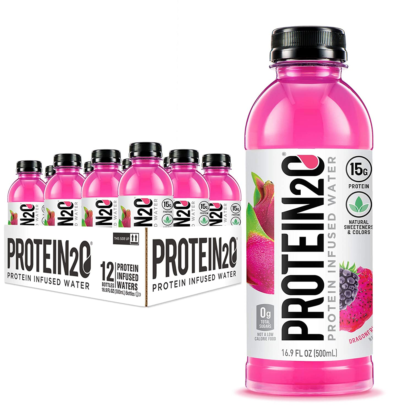 Protein2O 15G Whey Protein Infused Water, Peach Mango, 16.9 Oz Bottle (Pack of 12)