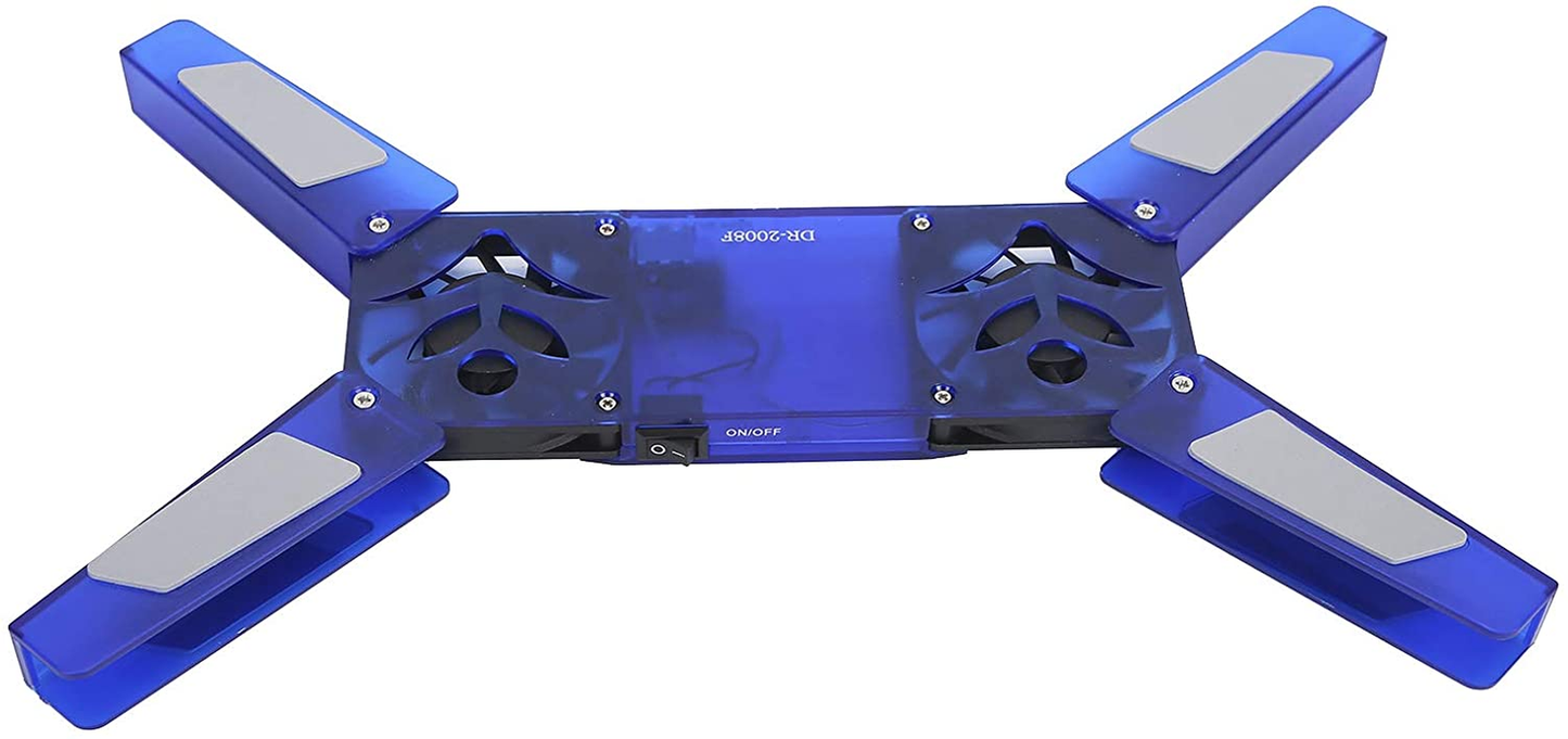 Laptop Cooling Stand, Laptop Cooler with 2 Fans, Foldable Laptop Cooling Fan Pad USB Cable Computer Supplies(Blue)