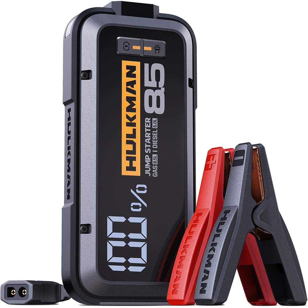 HULKMAN Alpha85 Jump Starter 2000 Amp 20000mAh Car Starter for up to 8.5L Gas and 6L Diesel Engines with LED Display 12V Lithium Portable Car Battery Booster Pack