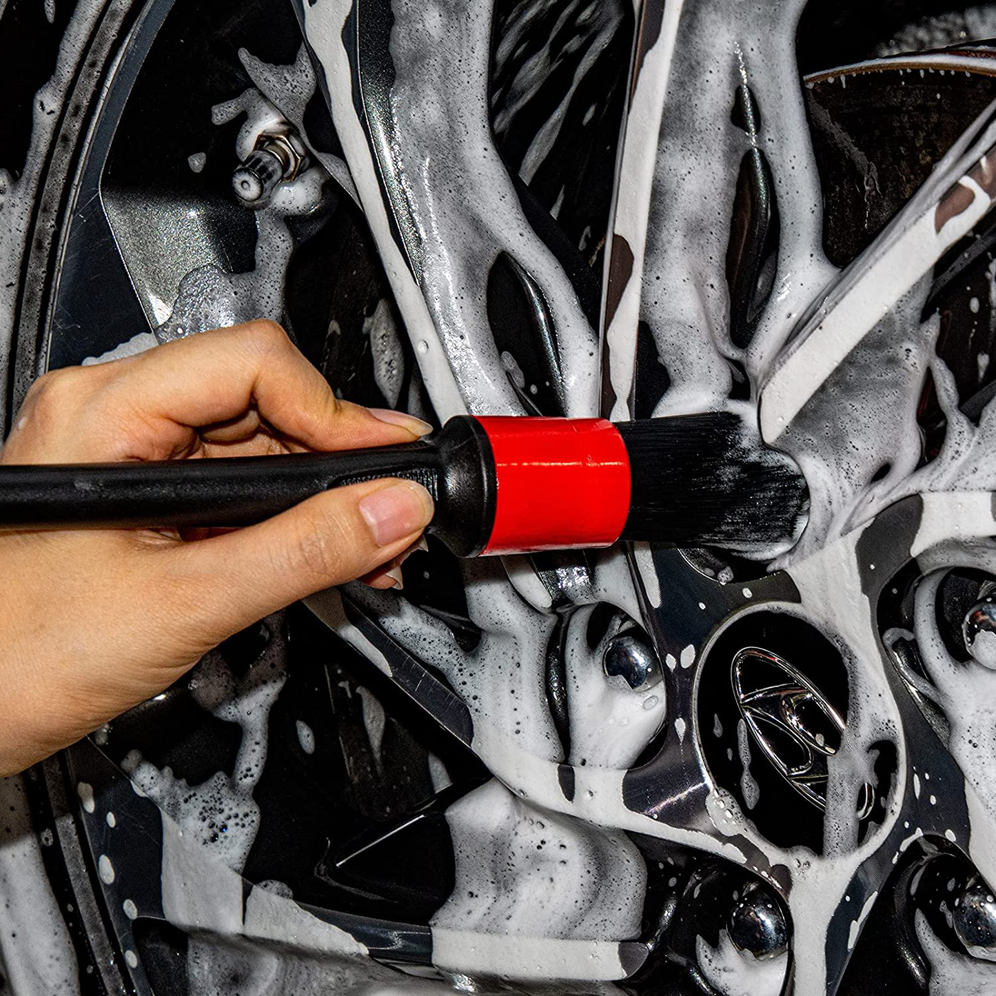 12 Pcs Car Cleaning Tools Kit with 4x Car Detailing Brush and Scrub Brush, Drill Cleaning Brush Attachment, Car Cleaning Tools for Cleaning Wheels,Rims,Tires, Interior, Exterior,Air Vents,Dashboard