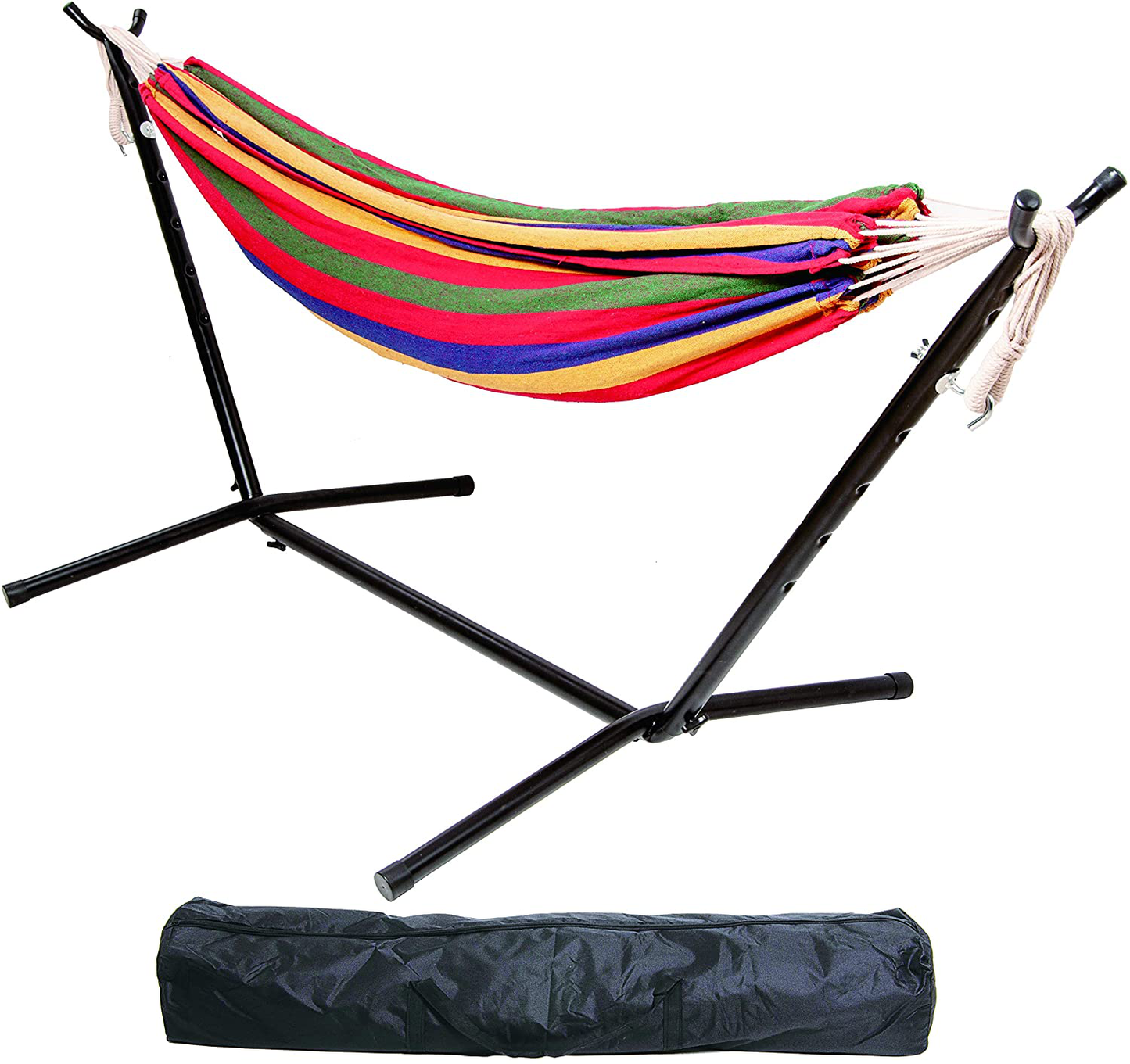 BalanceFrom Double Hammock with Space Saving Steel Stand and Portable Carrying Case, 450-Pound Capacity