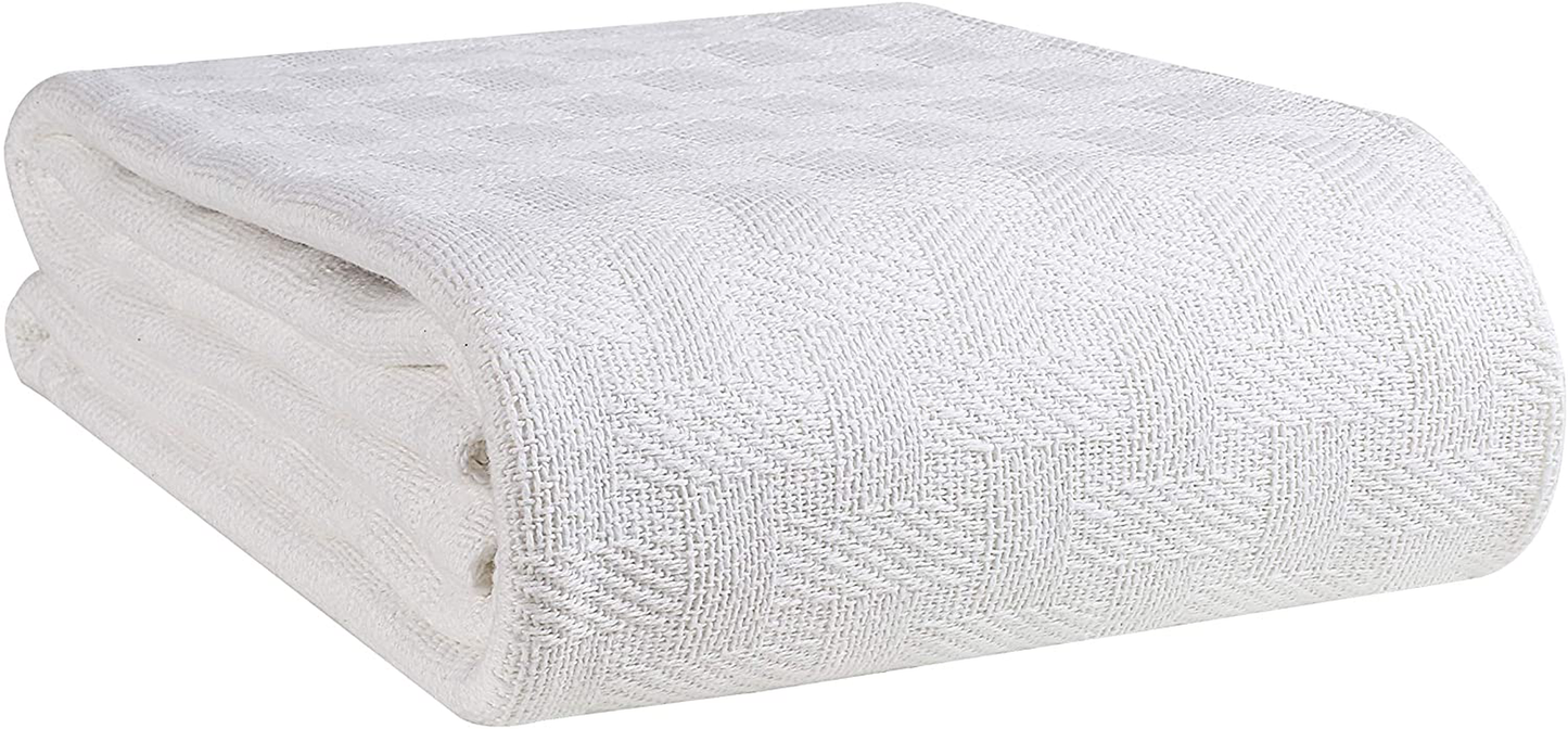 GLAMBURG 100% Cotton Bed Blanket, Breathable Bed Blanket Twin Size, Cotton Thermal Blankets Twin Size - Perfect for Layering Any Bed for All Season - Charcoal Grey