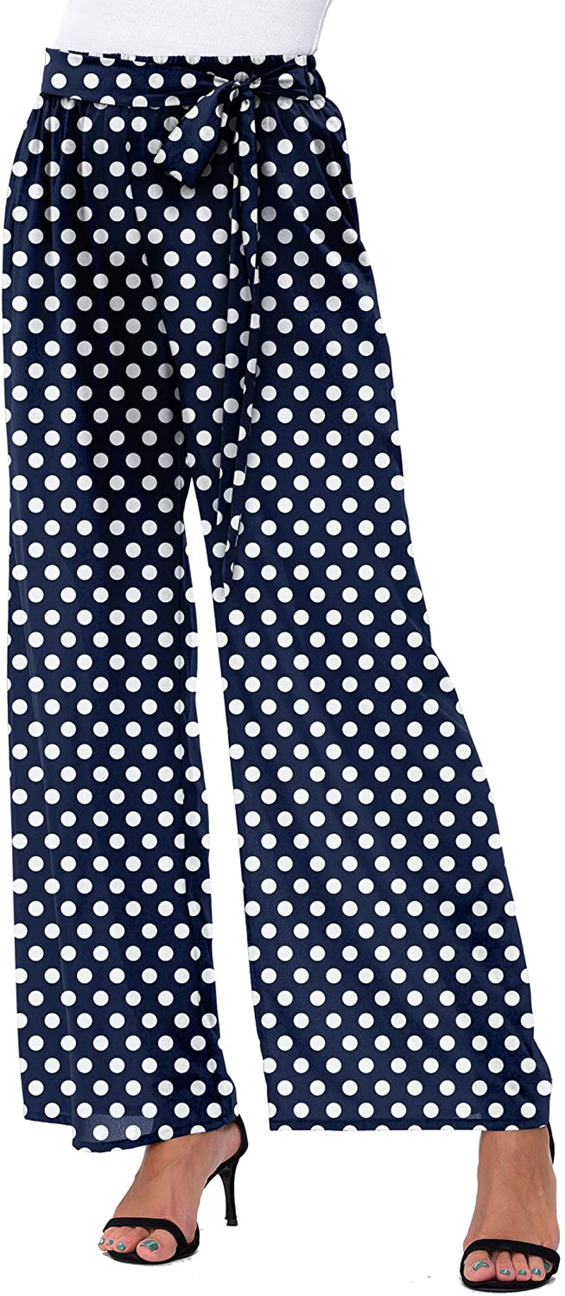 DouBCQ Women's Palazzo Lounge Wide Leg Casual Flowy Pants