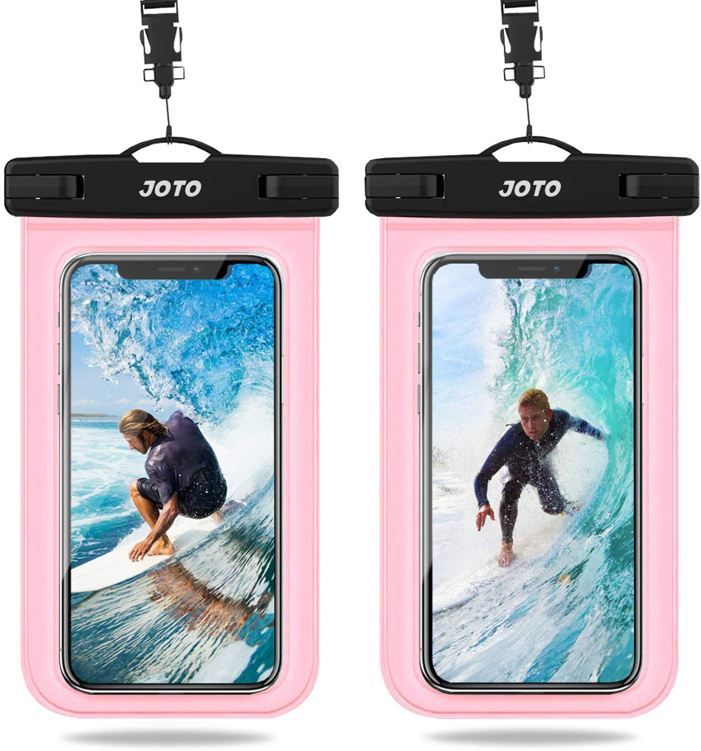 JOTO Universal Waterproof Pouch, IPX8 Waterproof Cellphone Dry Bag Underwater Case for iPhone 12 Pro Max 11 Pro Max Xs Max XR X 8 7 6S, Galaxy S20 Ultra S10 Note10 9 up to 7" -2 Pack