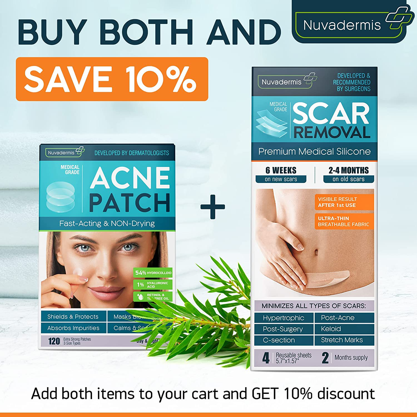 Silicone Scar Sheets, Strips, Tape - Keloid, C-Section, Surgical - Scars Removal Treatment - Silicon Gel Cream Patch Bandage - Tummy Tuck Surgery - 4 Pack 5.7" X 1.57" - 2 Month Supply by Nuvadermis
