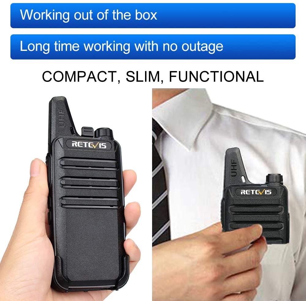 Retevis RT22 Walkie Talkies Rechargeable Hands Free 2 Way Radios Two-Way Radio(6 Pack) with 6 Way Multi Gang Charger