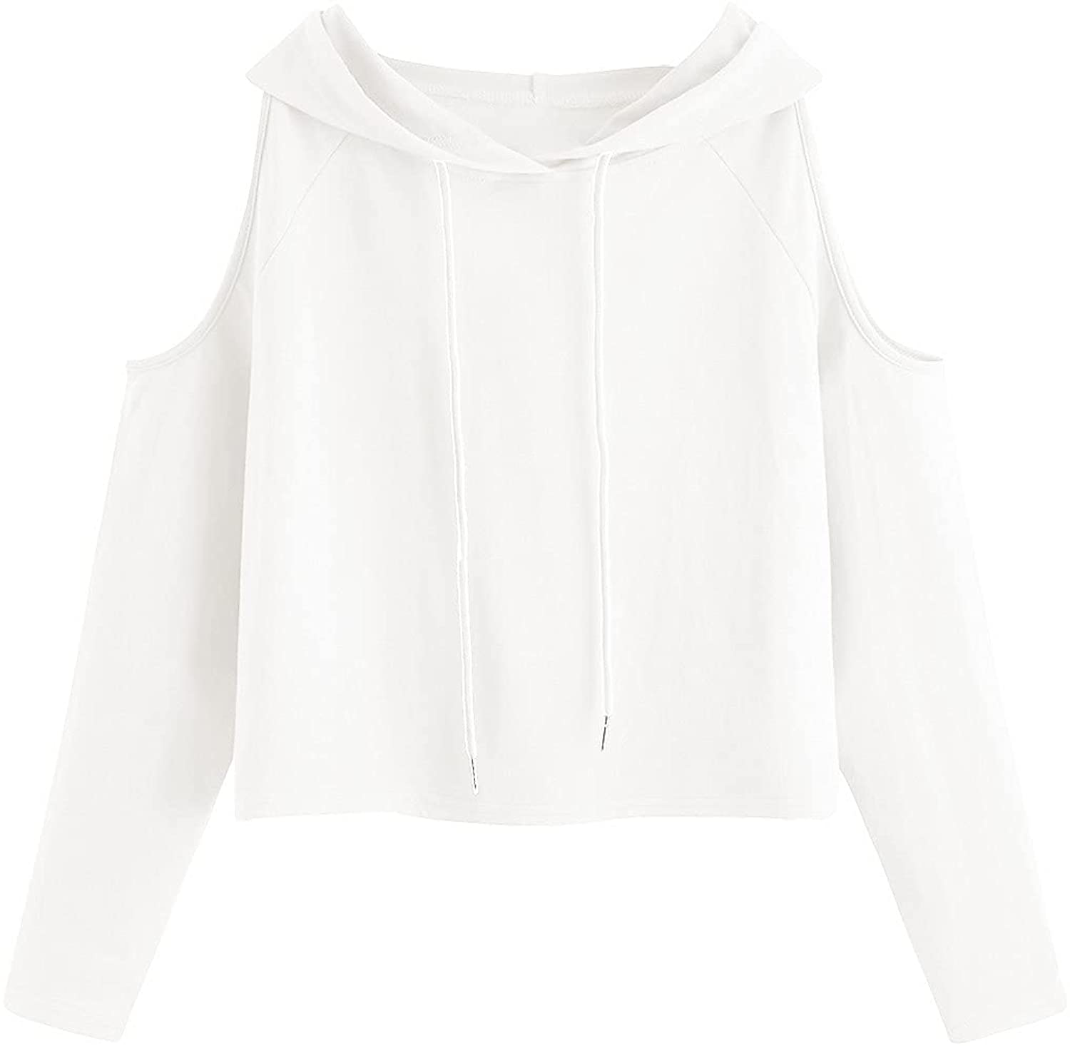 SweatyRocks Women's Cold Shoulder Tie Dye Pullover Hoodie Crop Top Sweatshirt