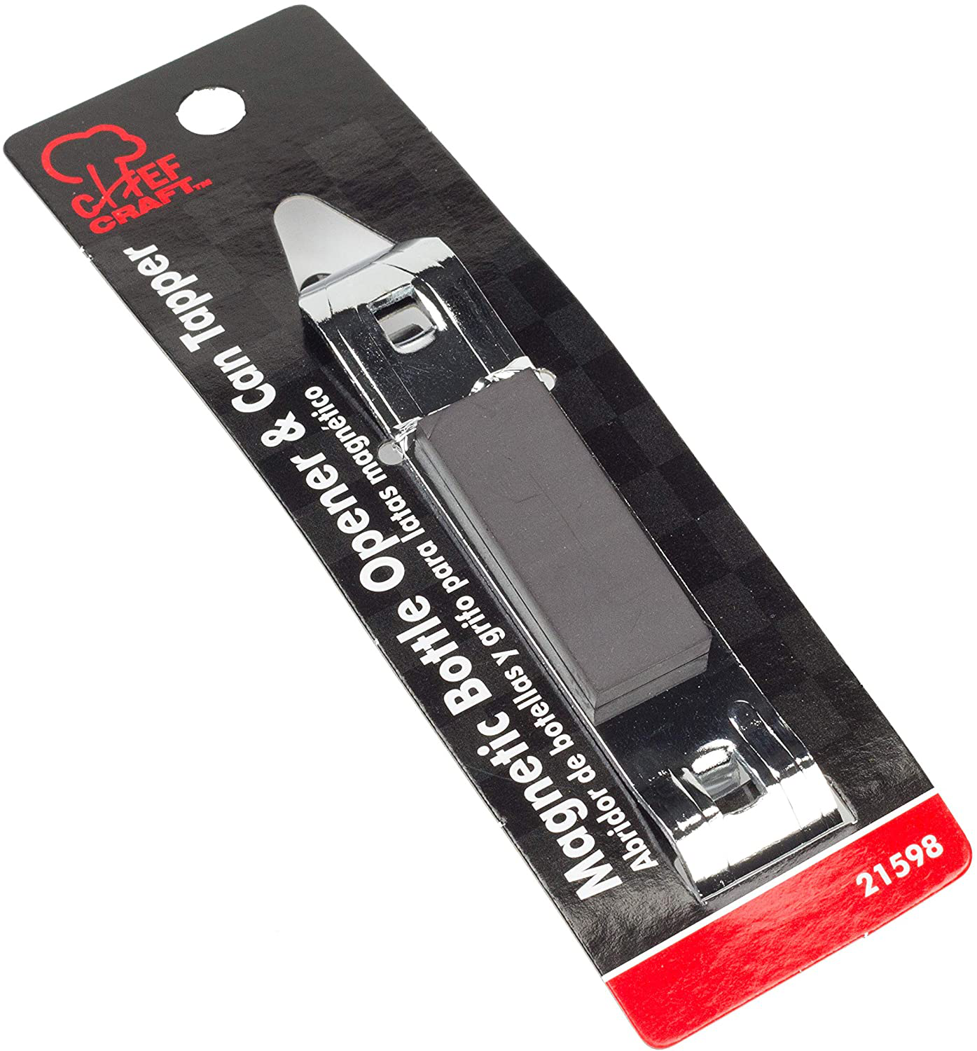 Chef Craft Select Iron Plated Bottle Opener, 4 inch, Grey