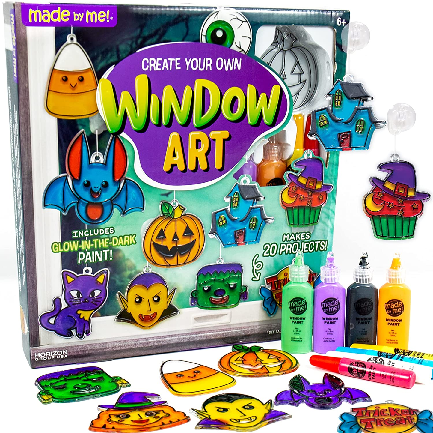 Made by Me Create Your Own Window Art - Paint Your Own Suncatchers - DIY Suncatchers - Arts and Craft Kits for Kids Ages 6, 7, 8, 9