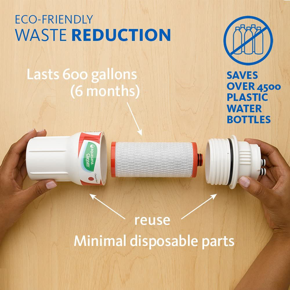 Aquasana AQ AQ-5300R 3-Stage Under Sink Water Filter Replacement Cartridges, Pack, Red, Yellow,/Black
