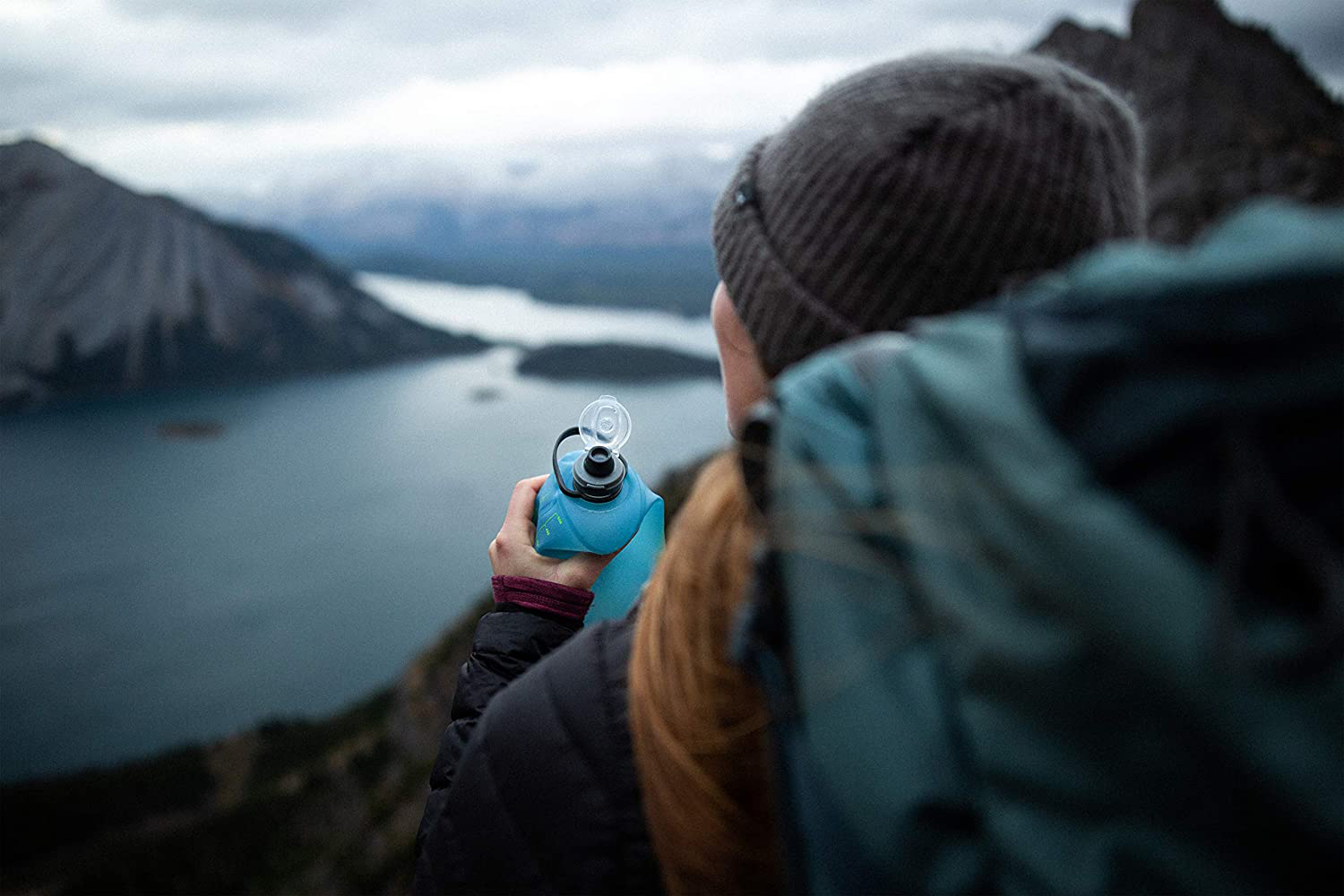 Hydrapak Stow - Collapsible Water Bottle - Ultralight & Packable Travel Bottle, Squeeze Bag Pouch