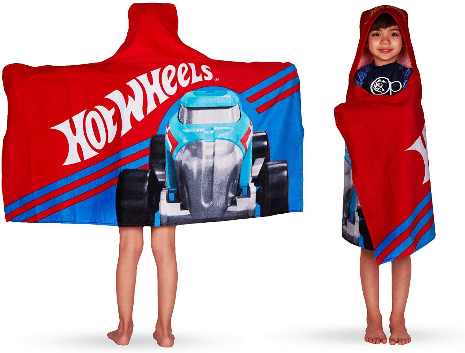 Franco Kids Bath and Beach Soft Cotton Terry Hooded Towel Wrap, 24" x 50", Baby Shark