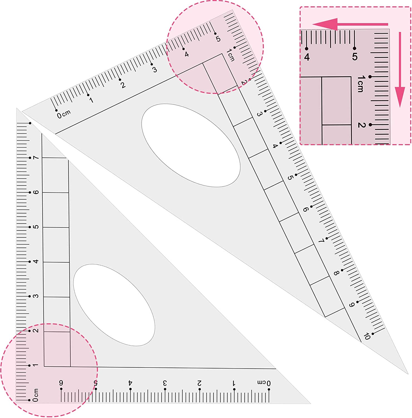 Geometry Set Maths Compasses for Students with Compasses Protractor in Carry Case, Pink