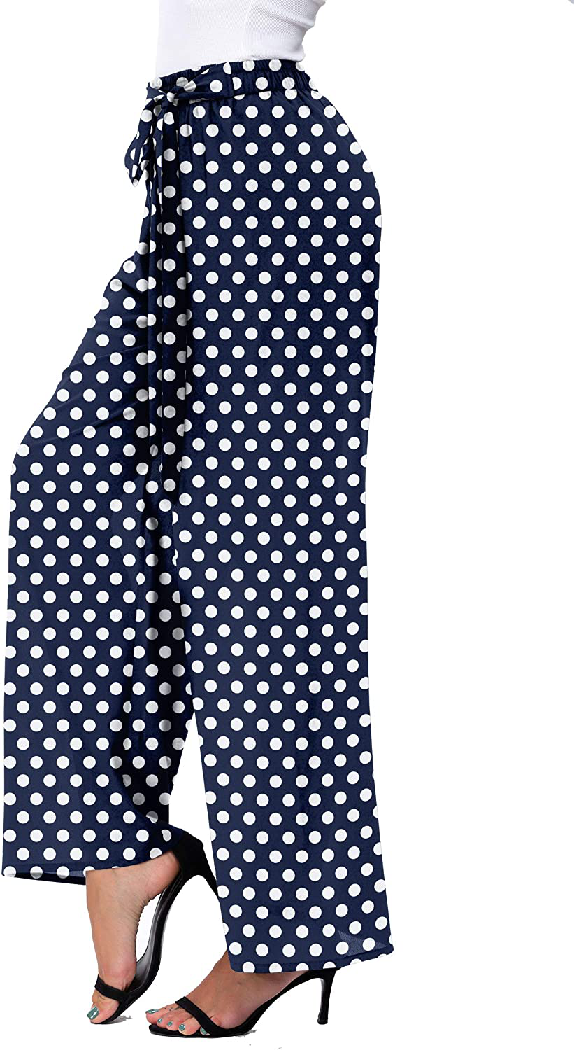 DouBCQ Women's Palazzo Lounge Wide Leg Casual Flowy Pants