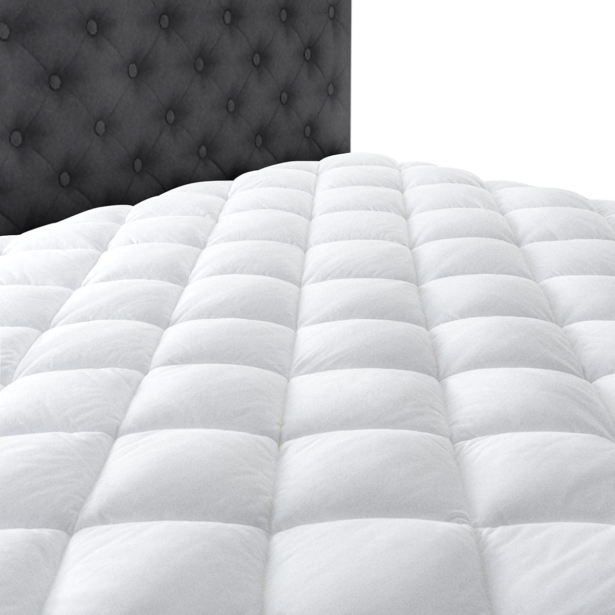 Taupiri Twin XL Quilted Mattress Pad Cover with Deep Pocket (8"-21"), Cooling Soft Pillowtop Mattress Cover, White