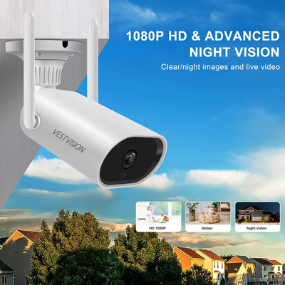 Outdoor Security Cameras FHD 1080P, Night Vision Security Cameras Wireless Outdoor, IP66 Weatherproof for Outdoor Indoor Motion Detection Wireless Cameras for Home Security, 2-Way Audio, 2.4G Wifi