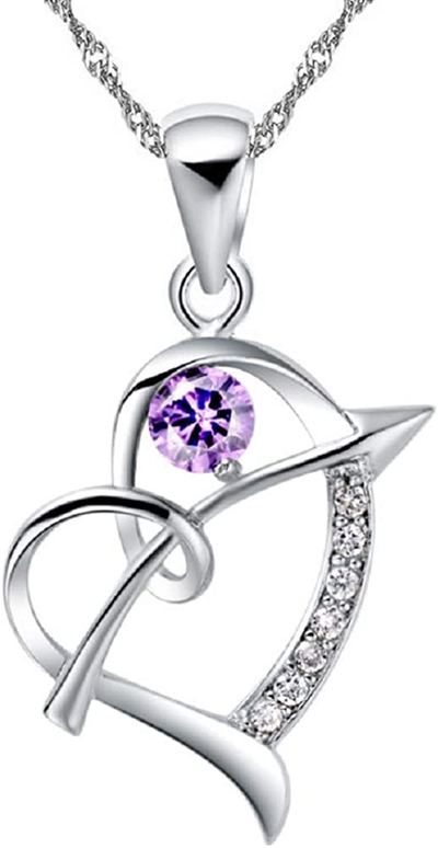 Uloveido Silver Color Arrow Heart Pendant Necklace Valentines Jewelry