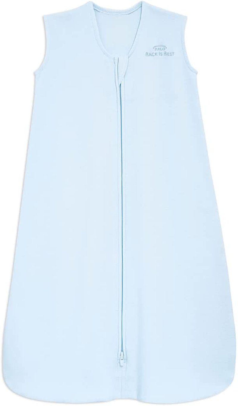 HALO Sleepsack 100% Cotton Wearable Blanket, TOG 0.5, Baby Blue, X-Large