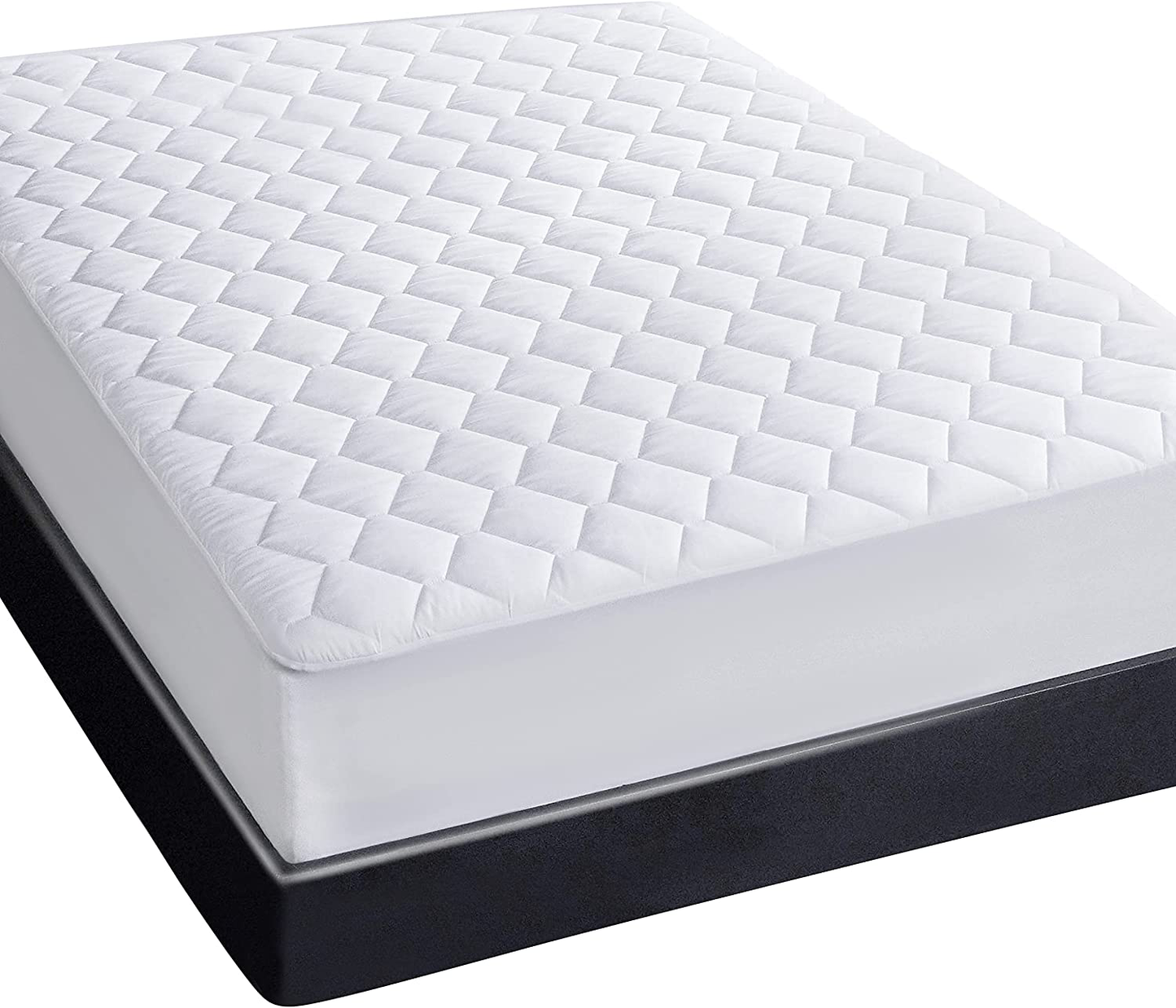 Queen Size Quilted Fitted Waterproof Mattress Pad, Soft Mattress Protector for Queen Size Bed, 6-18 inches Deep Pocket Fitted Mattress Cover, White