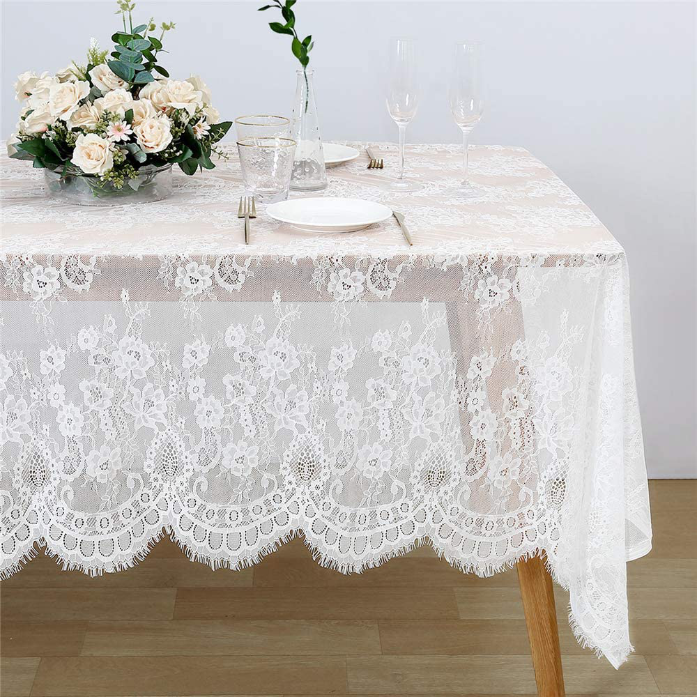 14X120 Inch Lace Table Runner Rectangle Table Runner Baby Shower Table Runner Farmhouse Boho Tabletop Decorations