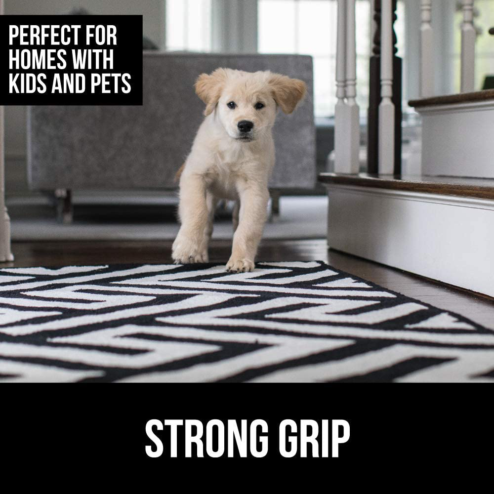 Gorilla Grip Original Extra Strong Rug Pad Gripper, Made in USA, Thick Slip and Skid Resistant Pads for Area Rugs on Hard Floors, Under Carpet Mat Cushion and Hardwood Floor Protection, 2x3 FT