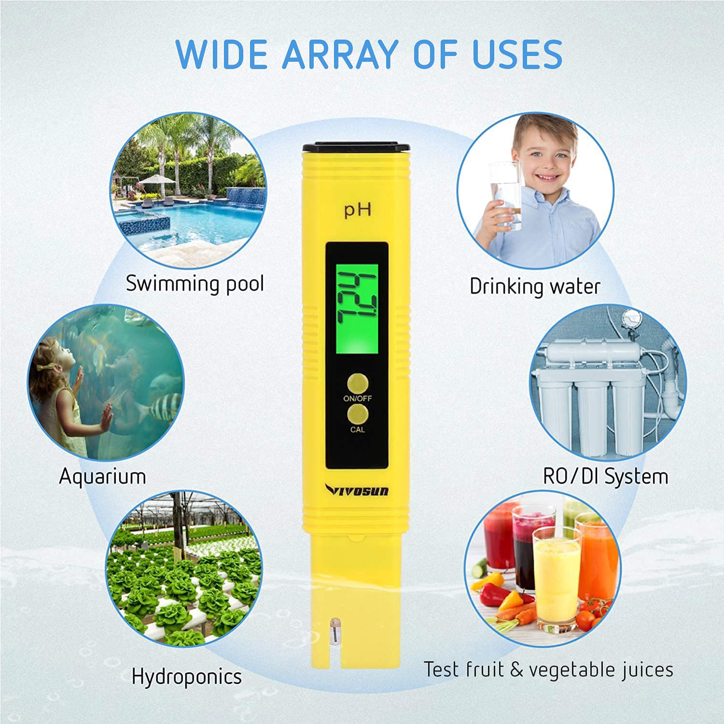 VIVOSUN PH Meter Digital PH Tester Pen for Water