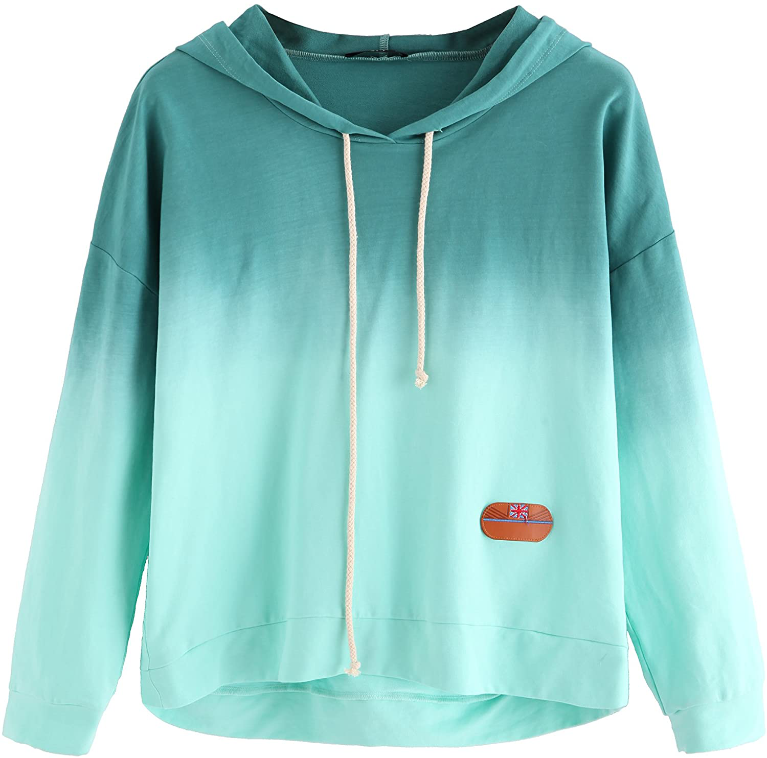 SweatyRocks Women's Long Sleeve Hoodie Sweatshirt Colorblock Tie Dye Print Tops