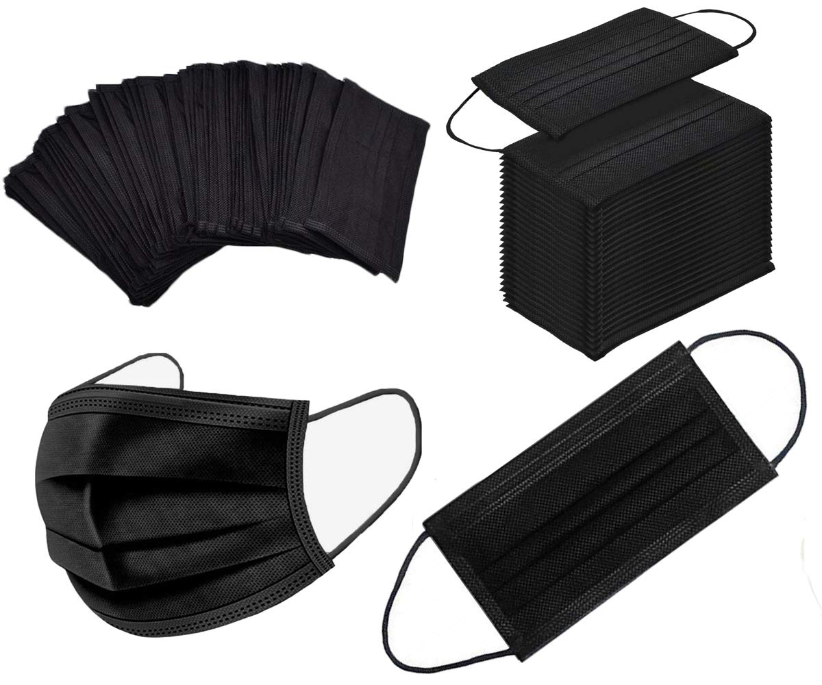 3 Ply Black Disposable Face Mask Filter Protection Face Masks
