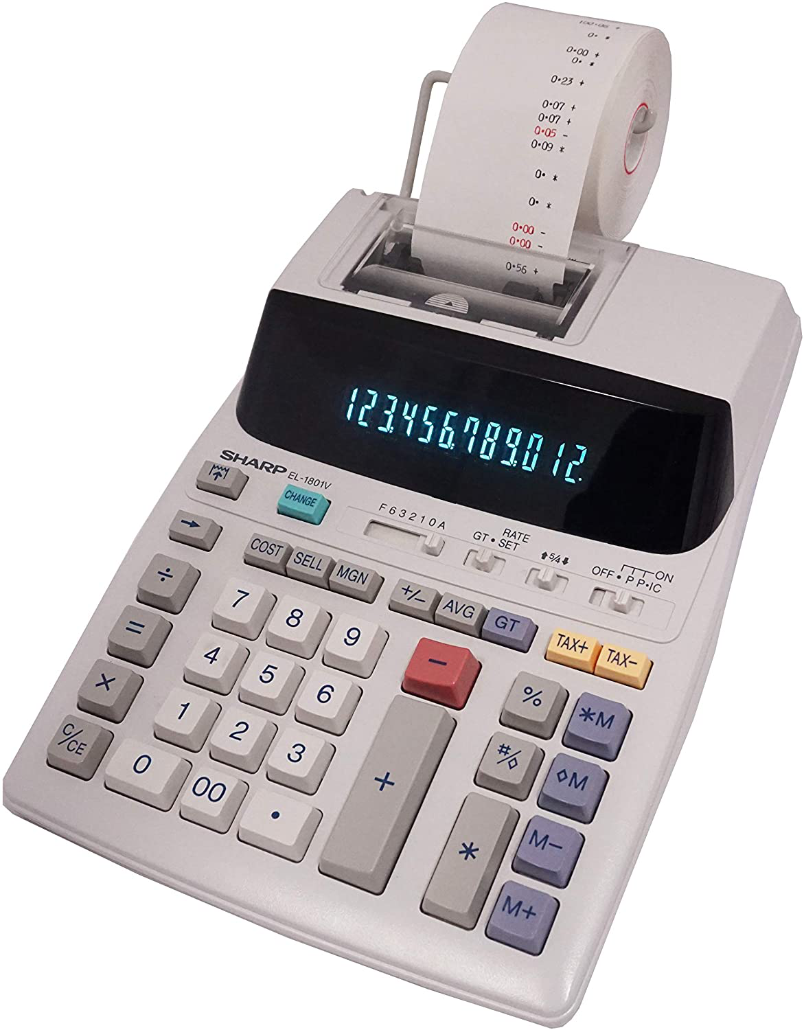 Sharp EL-1801V Two-Color Printing Calculator 2.1 Lines/Sec 4" Black/Red