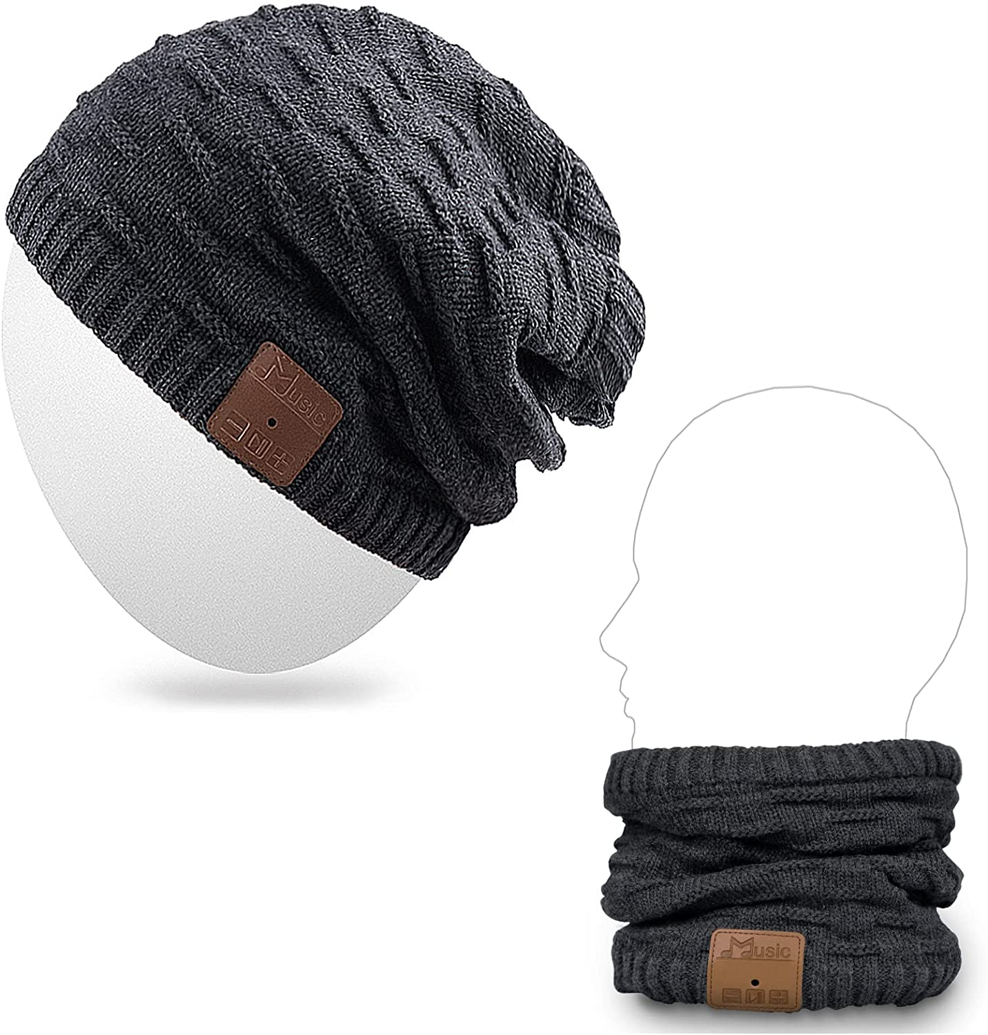 Rotibox Bluetooth Beanie Hat Wireless Headphone for Outdoor Sports Xmas Gifts