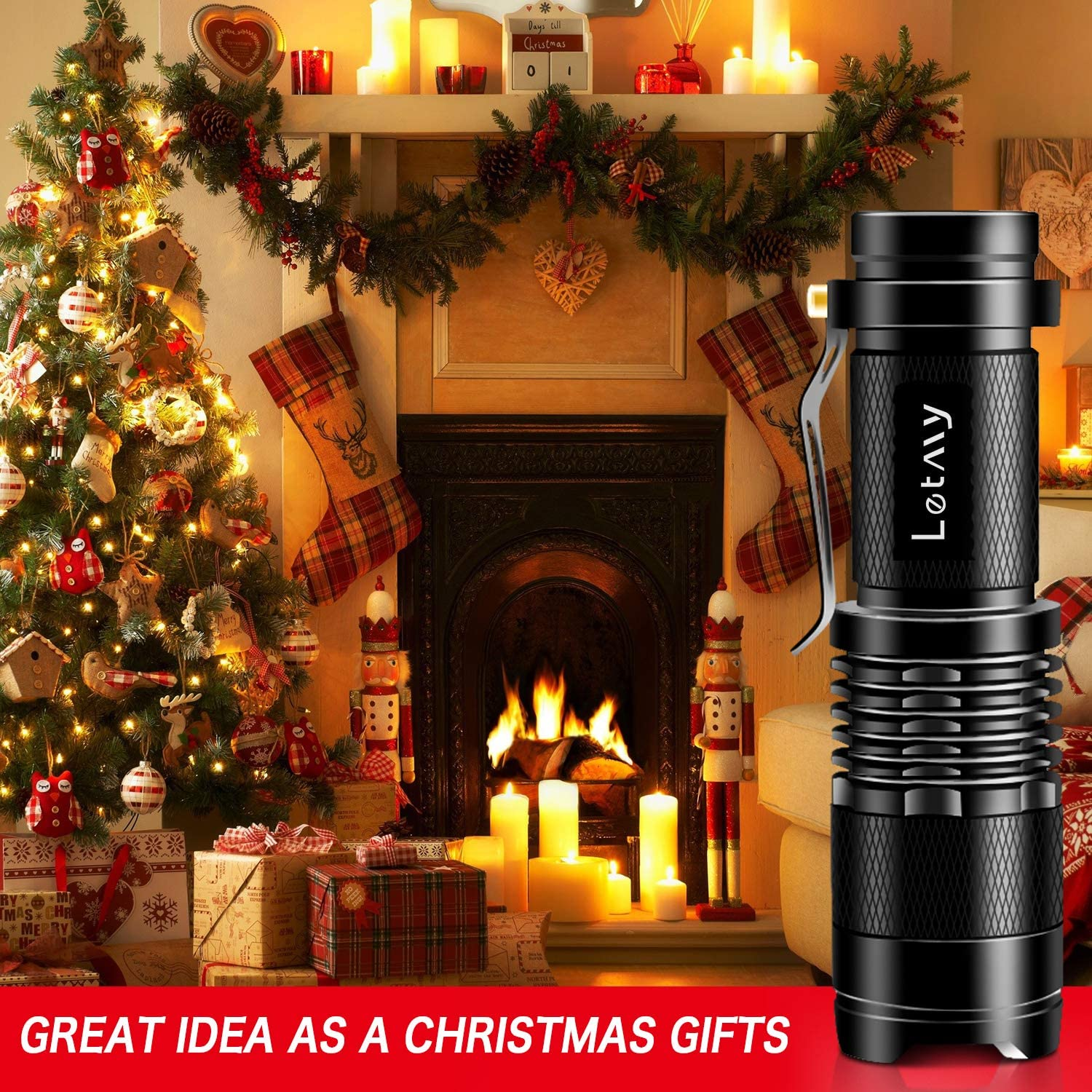 Tactical Flashlight, Super Bright LED Mini Flashlights with Belt Clip, Zoomable, 3 Modes, Waterproof - Best EDC Flashlight for Gift, Hiking, Camping & Power Outage (2 Pack)