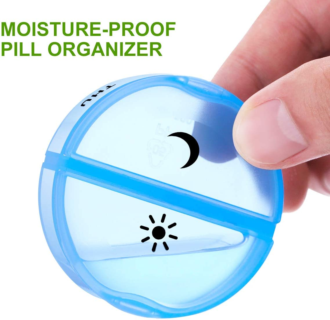 Weekly Pill Organizer 7 Day 2 Times a Day, Sukuos Large Daily Pill Cases for Pills/Vitamin/Fish Oil/Supplements (Clear)