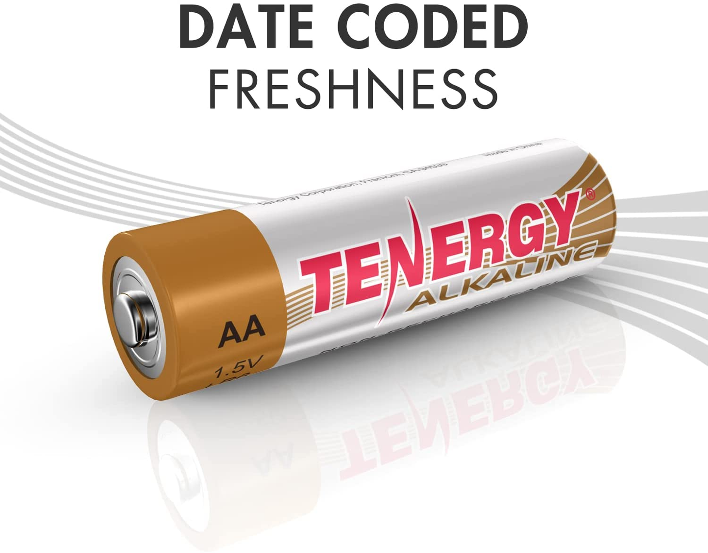 Tenergy 1.5V AA Alkaline Battery, High Performance AA Non-Rechargeable Batteries for Clocks, Remotes, Toys & Electronic Devices, Replacement AA Cell Batteries
